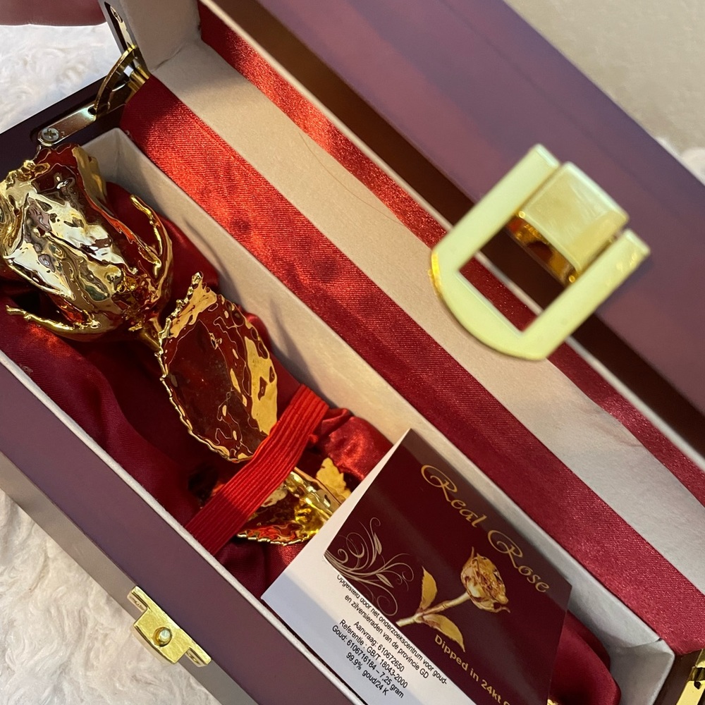 Infinitely Love You, Love You Infinitely Red Rose Dipped in 24k Gold
